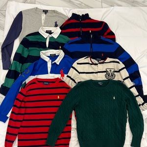 Lot of 8  Boys size Large Polo Ralph Lauren tops Excellent condition